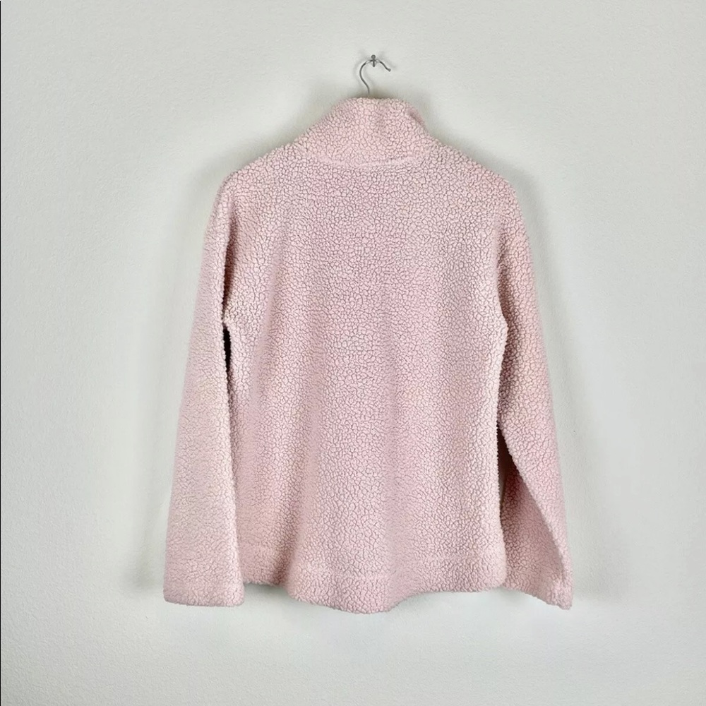 Old Navy Sherpa Sweater Size Medium Pink Fleece Pullover - Picture 11 of 13